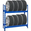 PROREGAL Reifenregal Tiger HxBxT 100 x 110 x 35 cm bis zu 8 Reifen auf 2 Ebenen Blau