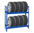 PROREGAL® Schwerlastregal Reifenregal Räderregal TIGER HxBxT 100x110x35cm 8 Reifen auf 2 Ebenen, Für 8 Winterreifen Sommerreifen Allwetterreifen bis 300kg Gesamtlast