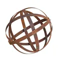 ESTEXO Dekokugel Gartenkugel Edelrost 30 cm Kugel Gartendeko Rost Metallband Eisen De