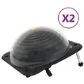 vidaXL Solarkugel Poolheizung 2 Stk. 75x75x36 cm HDPE Aluminium
