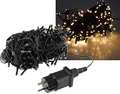 ChiliTec LED Lichterkette Aussen 20 Meter mit 200 LEDs Schwarzes Kabel Spritzwassergeschützt IP44 Beleuchtung Garten Haus Balkon Terrasse Warmweiß