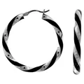 Creole Ohrring 925 Sterling Silber rhodiniert schwarzer Lack formschönes Design