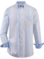 BABISTA Herren Hemd Florenziro | Streifenhemd | Brusttasche | Button-Down-Kragen | Reine Baumwolle | große Größen L-5XL blau, 2XL (XXL) - 45/46