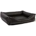 CopcoPet Tierbett Paco Kunstleder Hundebett schwarz 90 cm x 110 cm