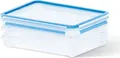 Emsa Clip & Close Aufschnittbox-Set | 3 x 1 l | BPA-frei | mikrowellengeeignet | transparent/blau
