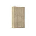Rauch Möbel Alabama, Kleiderschrank für Schlafzimmer, Kinderzimmer, Wohnzimmer, Garderobe, Flur, 3-türig, mit Zubehör Basic, Farbe Eiche Sonoma, Holz, Breite 136 cm