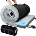 Willpo CertiPUR-US Memory Foam Campingmatratze mit Reisetasche und 2 austauschbaren Bezügen, leichtes tragbares Schlafkissen für Zelte, Gästebetten, Zuhause