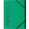 Pagna - Ordnungsmappe Din A4 240g/m2 Pressspankarton Farbe: Grün Farbe Des Fächerblocks: Schwarz 7 Fächer