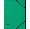 PAGNA Fächermappe Ordnungsmappe A4 7-teilig grün Aufdruck 1-7 auf dem Deckel mit Eck