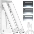 Schrankbeleuchtung Unterbauleuchte Küche LED Lampe - 20cm Bewegungsmelder Licht Akku Schrank Beleuchtung - Batterie Leuchte Schranklicht Lichtleiste Kabellos Leiste Küchen USB Light Aufladbar Dimmbar