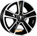 4x DIEWE WHEELS MAMMUT 5 NERO S MACHINED - Schwarz Glanz Frontpoliert 7x17 ET45