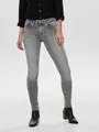 ONLY Skinny-fit-Jeans ONLBLUSH MID SK ANK RW REA0918 NOOS mit ausgefranstem Saum