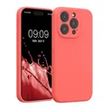 kwmobile Hülle kompatibel mit Apple iPhone 15 Pro - Hülle Silikon gummiert - Handyhülle - Handy Case in Neon Koralle