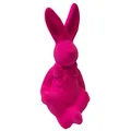 MACOSA WV5693 Osterhase sitzend Pink Dolomit beflockt 20 cm Dekohase Hase Skulptur Osteddeko Osterdekoration Figur Dekohase Dekofigur Ostern Dekoration Tischdeko (Pink)