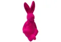 Macosa Home Osterhase sitzend Pink od. Grün Dolomit beflockt 20 cm Dekohase (Dekoration Tischdeko, Figur Dekohase Dekofigur Ostern), Hase Skulptur Osteddeko Osterdekoration