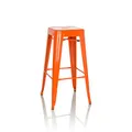 hjh OFFICE Barhocker aus Metall VANTAGGIO HIGH Retro-Hocker im Industry-Design, Tresenhocker stapelbar, Sitzhöhe 77cm, orange