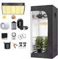 JUNG Gewächshaus Growbox Komplettset Anzuchtset + Zuchtzelt 80 x 80 x 180,00 cm, LED Lampe Anbau Pflanzen Komplett Set