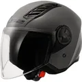 LS2 Motorradhelm OF616 Airflow II Solid Jethelm, vorbereitet für Kommunikationssystem grau XL (61/62)
