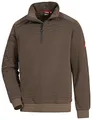 Nitras Herrenpullover Motion TEX Plus für die Arbeit mit Gummibund & hohen Stehkragen in Braun Größe S