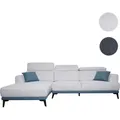 Sofa HWC-G44, Ecksofa L-Form 3-Sitzer, Liegefläche Nosagfederung Taschenfederkern verstellbar 277cm ~ links, hellgrau