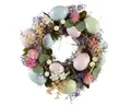 Kaemingk Osterkranz, Osterkranz mit Dekoeiern & Blumen 23cm Kunststoff Bunt Pastell