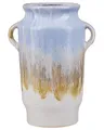 Vase Steinzeug mehrfarbig blau weiß gold 25 cm wasserdicht handgefertigt Gerrha
