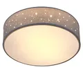Monzana® Deckenlampe Sternenhimmel Wohnzimmer Schlafzimmer E27 Grau Rund 30cm Stoffschirm 1-Flammig 40W Küche Lampe Deckenleuchte Stoffdeckenlampe