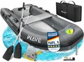 KESSER® Schlauchboot Wave 230-320 cm Set 6-teilig aufblasbar – Boot + Bank, Luftpumpe, Paddel, Reparaturset, Tasche, Angelboot, Paddelboot klein und groß - Motorkombi möglich, Salzwasser geeignet