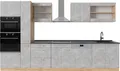 Küchenzeile Vicco R-Line Beton/Goldkraft Eiche 350 cm , AP Anthrazit, Model 53822