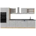 Vicco Küchenzeile, Grau, Honigeiche, Holzwerkstoff, Küchenblock,Rechteckig, 350x81.6x60 cm, Küchen, Küchenzeilen & Küchenblöcke, Küchenzeilen ohne Geräte