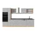 Vicco Küchenzeile R-Line, Beton/Goldkraft Eiche, 350 cm, AP Anthrazit