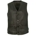 Maddox Lederweste Georgio MADDOX - Herren Lederweste Lammnappa schwarz-beige antik schwarz 62