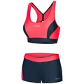 Aqua Speed Damen Sport Bikini Set | Zweiteiler | Frauen Bademode | Two Piece Swimsuit Women | Schwimmbikini für Mädchen | Wassergymnastik | Beachvolleyball | Gr. 38, 36 Rot - Grau | Fiona