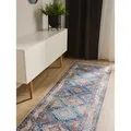 benuta Teppich George, rechteckig, Höhe: 5 mm, Vintage-Look, Kurzflor, Teppich Wohnzimmer, Schlafzimmer, Waschbar blau rechteckig | 80 cm x 240 cm x 5 mm