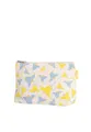 Kosmetiktasche groß - Kosmetik Organizer für Damen & Herren - Reise Kulturbeutel mit Muster - 100% Bio Baumwolle - Großes Hauptfach - GOTS, Grüner Punkt Zertifiziert (Greige/Bellflower Print)