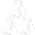 Aieraczy Buchständer, 3 Stück Buchaufsteller, Buchhalter, Durchsichtige Acryl Bücherständer, Buch ständer, Buchstütze Prospektständer für Büchern Fotos Bilderalben Bilderbücher