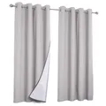 IDMarket - 2er-Set Thermovorhänge hellgrau 135X240 cm