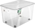 Rotho Lona Aufbewahrungsbox 50l mit Deckel, lebensmittelechter Kunststoff (PP) BPA-frei, tranparent, 50l (57,1x39,2x33,5cm)