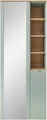 Garderobenschrank - 78 x 202 cm - 1 Tür - 1 Spiegeltür - Artisan Eiche Nachbildung - Schilfgrün