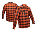 Motorradhemden Biker Hemdjacke Wasserdicht & Winddicht Motorrad Kariertes Hemd mit Protektoren Jacke Flanell Lumber Aramid (DE/NL/SE/PL, Alphanumerisch, L, Regular, Regular, Orange)