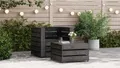 vidaXL 2-tlg. Garten-Paletten-Lounge-Set Kiefernholz Grau Imprägniert