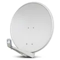 PremiumX DELUXE80 Satellitenschüssel 80 cm Sat Schüssel aus Aluminium in Hellgrau Offset Satelliten-Antenne FullHD 4K UltraHD
