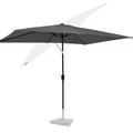 VONROC Sonnenschirm rechteckig 200x300 - Rechteckiger Sonnenschirm für Terasse, Garten, Balkon, Gastro - Knickbar, Kurbel, Wetterfest - Rapallo (Grau)