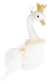 BRUBAKER Schwan Prinzessin mit Glitzer Krone Weihnachtskugel aus Glas - Handbemalt und Mundgeblasen - Christbaumschmuck Lustig - Weihnachtsdeko Figur Anhänger - Deko Baumkugel Weiß