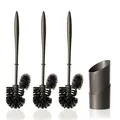 Klobürste mit Randreiniger Schwarz – Klobesen Set mit Behälter, Halter & 2 Er...