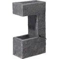 Dobar Polyresin-Brunnen mit Pumpe und LED's, eckig mit Pflanzenoption