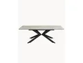 Ausziehtisch MALTE mit 2 Einlegeplatten 140-220x90x76 cm Gestell Schwarz pulverbeschichtet