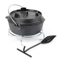 Wiltec Dutch Oven 4l Untersetzer Deckelheber Kochtopf Gusseisen Feuertopf