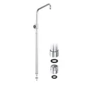 JOHO Edelstahl Duschstange, Steigrohr, Duschsystem Zubehör, Wandstange für Regendusche, Duschsäule 69-111cm verstellbar mit Gewindeadapter, Chrom