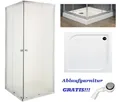 Duschwanne + Duschkabine Transparentes Glas 80x80 180cm Quadratisch Ablauf GRATI